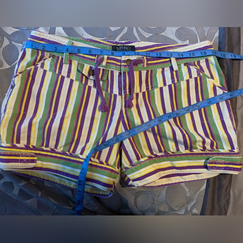 Buffalo David Bitton 31 10/12 Large Women's Multicolor Striped Shorts summer - Picture 7 of 9
